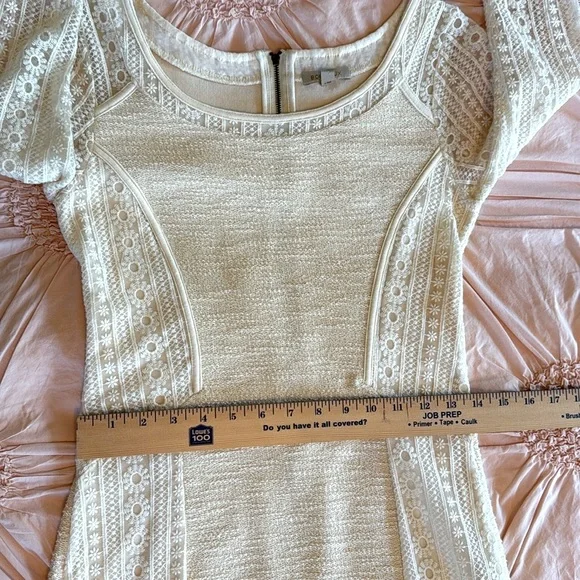 Anthropologie Bordeaux Floral Embroidered Mini Dress - Picture 12 of 15